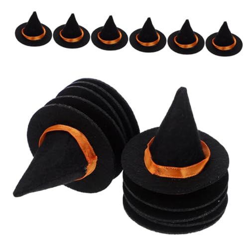 minkissy 20 Stück Mini Filz Hexenhüte Kleine DIY Hexenhüte aus Filz Langlebige Miniatur Zauberer Hüte für Halloween Basteln Flaschen Dekoration Party Accessoires und Heimdeko von minkissy