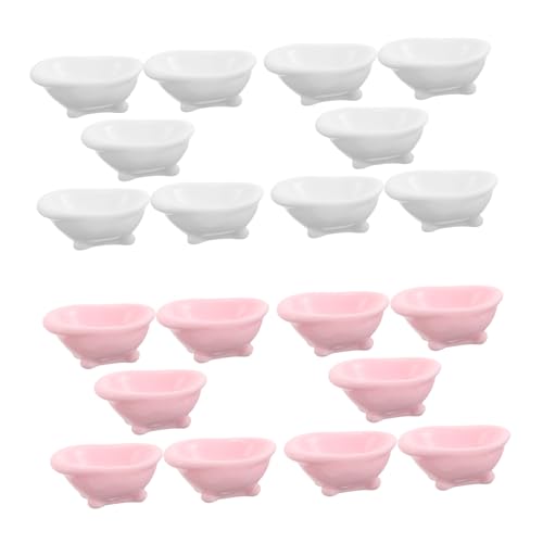 minkissy 20 Stück Miniatur Badewannen Kunststoff Miniatur Waschbadewannen für Mikrolandschaften und Puppenhausdekorationen Weiße Rosa minkissy 20 Stück Miniatur Badewannen Kunststoff Miniatur Waschbadewannen für Mikrolandschaften und Puppenhausdekorationen Weiße Rosa von minkissy