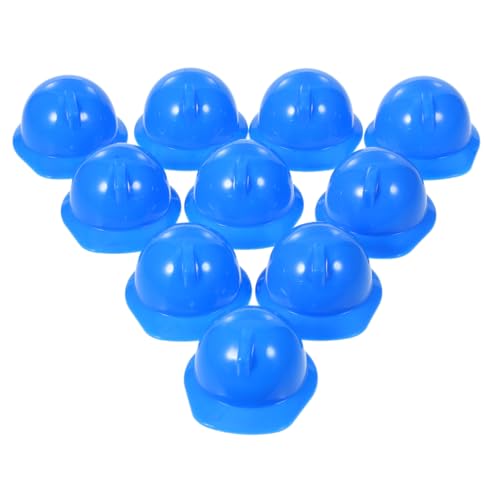 minkissy 20 Stück Miniatur Bauhelm Plastikhüte für Puppen Haustiere Dekorative Sicherheitshelme Blau für Partys Outdoor Aktivitäten Vielseitige Verwendung als Fotorequisite Schutzhelm von minkissy