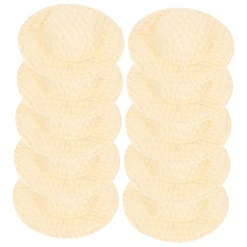 minkissy 20 Stück Miniatur Woven Doll Hat DIY Papierhüte für Puppenhaus Dekoration Leichte Mini Hüte aus Hochwertigem Material für Bastelprojekte und Kreative Anlässe von minkissy