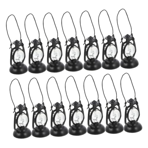 minkissy 20 Stück Miniature Dollhouse Lanterns Vintage Mini Kerosene Lampen für Kreative Bastelprojekte Kleine Hängende Laternen für Puppenhaus und Mikrolandschaftsornamente von minkissy
