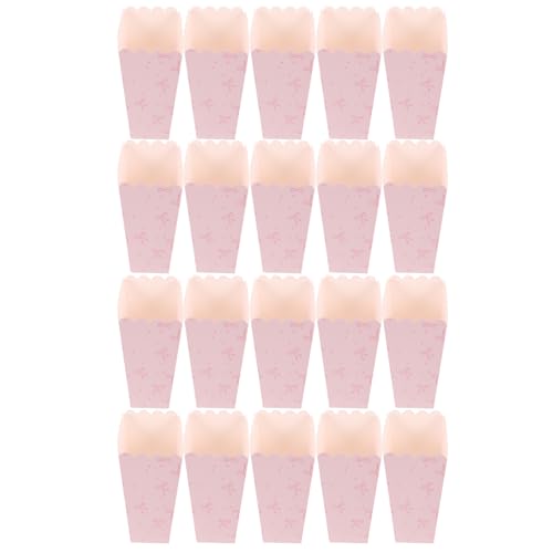 minkissy 20 Stück Pinke Schleifen Snackboxen für Popcorn Süßigkeiten und Snacks für Geburtstagsfeiern Abschlussfeiern und Filmabende von minkissy