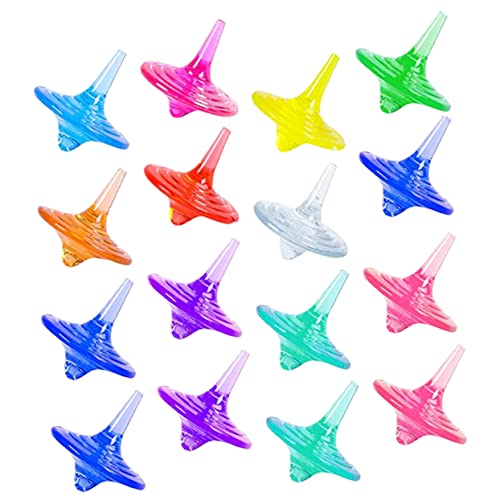minkissy 20 Stück Teiliges Acryl Kreiselspielzeug für Farbenfrohe Glänzende Gyroskop Spielzeuge zur Hand Auge Koordination Langlebig Pädagogisch für Party Wettbewerb und von minkissy