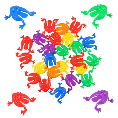 minkissy 20 Stück Teiliges Bunte Plastik Sprungfrösche Kinderfreundlich Glatte Oberfläche Einfaches Drücken Lustiges Hüpfspielzeug für Geschenkfüllung Partypreise von minkissy