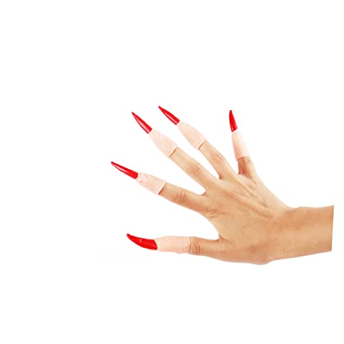 minkissy 20 Stück Teiliges Halloween Hexen Fingernägel aus Hautfarbenem Kunststoff Realistische Falsche Nägel für Kostüm Cosplay Party Zubehör Sicher und Lebensecht Geeignet für Erwachsene von minkissy