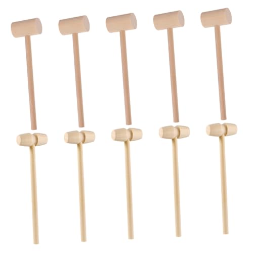 minkissy 20 Stück Teiliges Holzhammer Set für Mallet Toy mit Glatter Oberfläche Multifunktional für Meeresfrüchte Schalen DIY Handwerk Schmuckherstellung und Montessori von minkissy