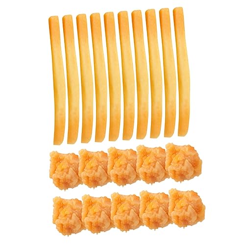 minkissy 20 Stück Teiliges Künstliche Chicken Popcorn und Französische Pommes Modelle aus Sicherem Realistische Fast Food Deko für Restaurant Küchendekoration Party und Kinderküche von minkissy