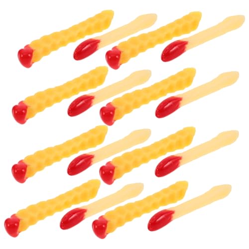 minkissy 20 Stück Teiliges Künstliche Pommes Frites mit und Tomatensoße Realistische Food Toy Simulation Vielseitige Dekoration für Foto Requisiten Kinderküche Restaurant und Party von minkissy