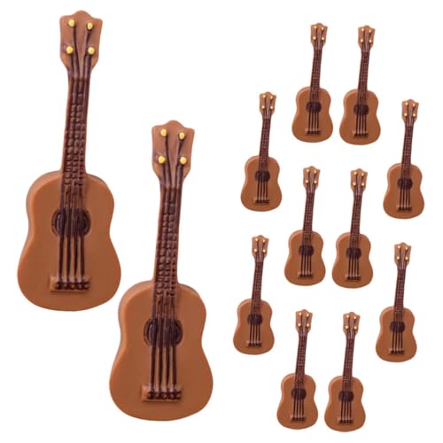 minkissy 20 Stück Teiliges Mini Gitarren Modellset Realistische Miniatur Musikinstrumente Stabile Kleine Gitarren Dekoration für Puppenhaus Mini Dollhouse Zubehör Detailreiche von minkissy
