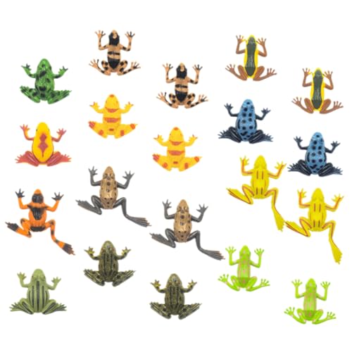 minkissy 20 Stück Teiliges Miniatur Frosch Modellset Lebensechte Kleine Froschfiguren aus Dekorative Mini froschornamente für Garten Miniteich DIY Landschaft und Blumenpott Vielseitig von minkissy