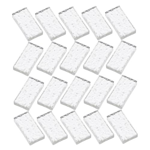 minkissy 20 Stück Teiliges Miniatur Glasziegel Klare Rechteckige Mini Bausteine Kratzfest Realistische Puppenhaus Deko DIY Zubehör für Detailreiche Miniaturszenen von minkissy
