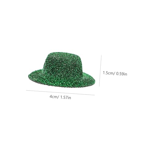 minkissy 20 Stück Teiliges Miniatur Hüte in Dunkelgrün Mini Puppenhüte mit Stylischem Jazz Design Dekorative Partyaccessoires für Puppen DIY Bastelbedarf Langlebig und Formstabil von minkissy