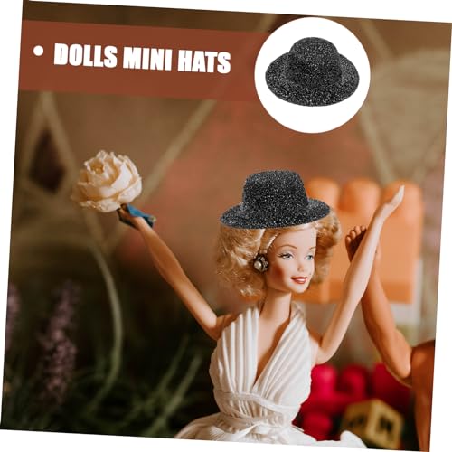 minkissy 20 Stück Teiliges Miniatur Jazz Hut für Puppen DIY Bastelzubehör Kleine Schwarze Mini Hüte Kreative Dekoration für Puppenhaus und Handwerksprojekte von minkissy