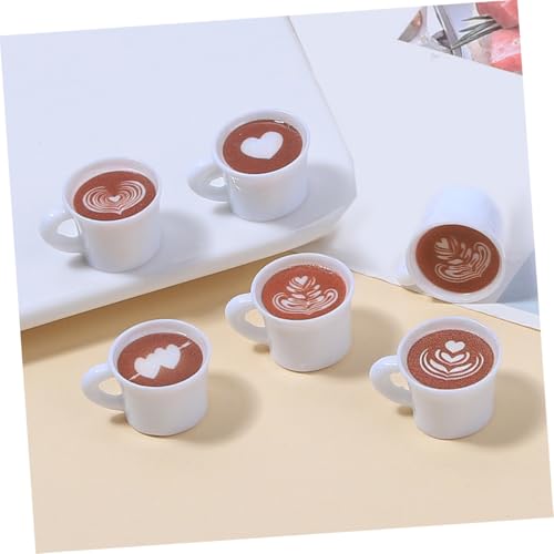 minkissy 20 Stück Teiliges Miniatur Resin Kaffeetassen mit Designs Puppenhaus Küchen Zubehör Kreative DIY Schlüsselanhänger und Ohrring Bastelsets Sichere Mini Kaffeebecher für von minkissy