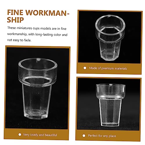 minkissy 20 Stück Teiliges Miniatur Wasserglas Mini Tassenmodelle Dekorative Puppenhaus Zubehör Farbige Miniaturen für Puppenhaus Detailreiche Mini Becher für DIY Dekoration von minkissy