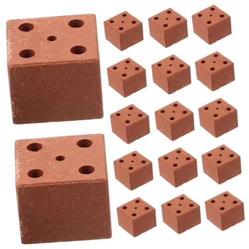 minkissy 20 Stück Teiliges Miniatur Ziegelstein Realistische Bausteine mit Löchern Kindersicher Fein Poliert für DIY Garten Puppenhausbau Fördert Kreativität und Fantasie bei Kindern von minkissy