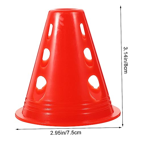 minkissy 20 Stück Teiliges Trainingskegel Windfeste Markierungshütchen für Fußball Roller Skating und Agility Übungen Stapelbar Leichte Hindernisse Rot von minkissy