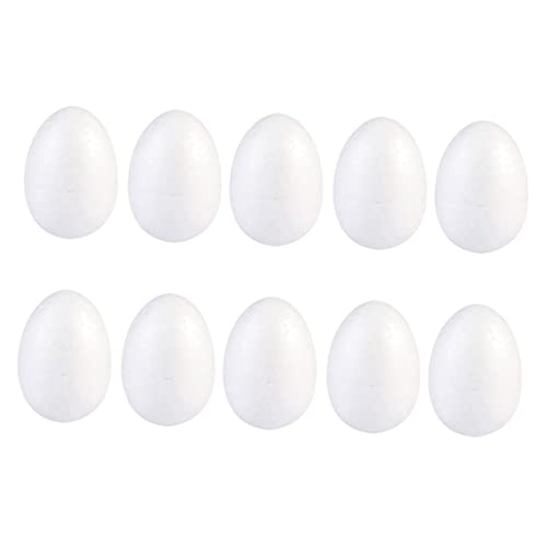 minkissy 20 Stück Teiliges Weiße Styroporeier für DIY Ostern Basteln Stabile Schaumstoff Eier zum Bemalen für Kinderfest Dekoration und Kreative Familienaktivitäten von minkissy