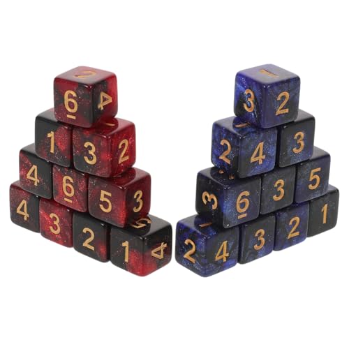minkissy 20 Stück Teiliges Würfel Standardgröße aus Acryl Mehrfarbiges Zahlenwürfel für Brettspiele Tabletop RPG Partyspiele und Lernaktivitäten Ausgewogen und Tragbar von minkissy