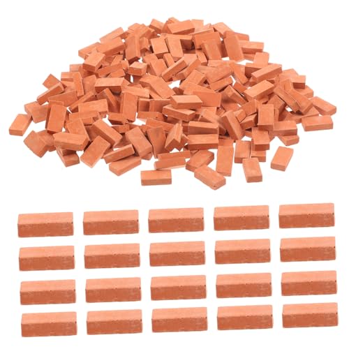 minkissy Miniatur Ziegelsteine 200 Stück Künstliche Bausimulation für Selbstgemacht Miniaturhäuser und Sandkasten Dekoration von minkissy