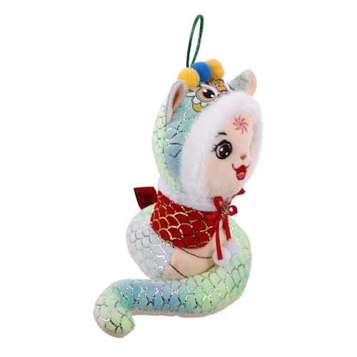 minkissy 2025 Jahr des Schlangenmaskottchens Chinesisches Plüschtier Chinesisches Neujahrsschlangenplüschtier Jahr des Schlangenplüschs Frühlingsfest Drachen Plüschschlange Stoff Green von minkissy