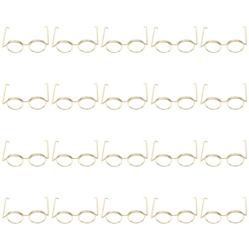 minkissy 20Stücke Teiliges Puppenbrillen aus Metall DIY Puppenaccessoires für Puppen Brillenrahmen für Kreative Spielideen für Puppenhaus Zubehör von minkissy