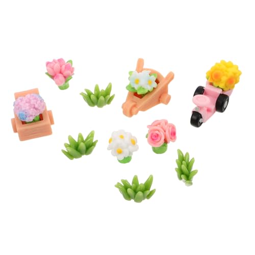 minkissy 22 Teiliges Miniatur Künstliche Blumen Bouquet aus Resin Realistische Kleine Pflanzenfiguren für DIY Basteln Kreative Tortendekoration Mini Garten und Puppenhaus Deko von minkissy