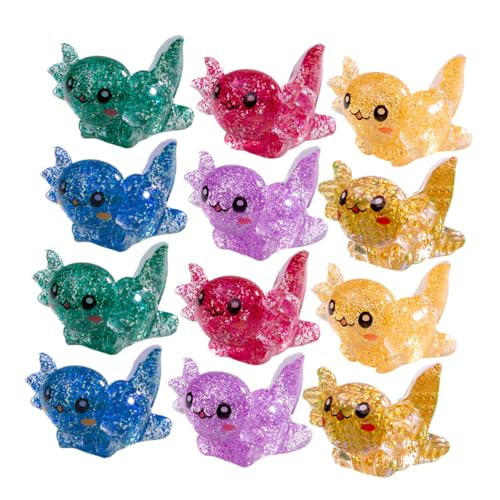 minkissy 24 Stück Miniatur Axolotl Figuren Set Kunstharz Deko für Garten Terrarium Puppenhaus Niedliche Axolotl Charms für Kreative DIY Projekte und von minkissy