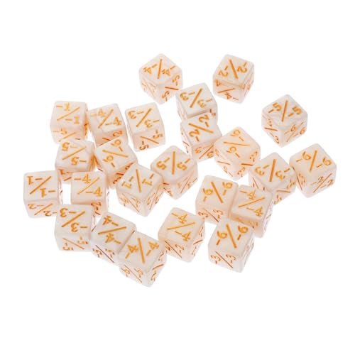minkissy 24 Stück Teiliges Acryl Würfel mit Plus Minus Symbolen Dekorative Token für Kartenspiele und Lernspiele Ästhetische Würfel für Partyzubehör Perlweißes Design von minkissy