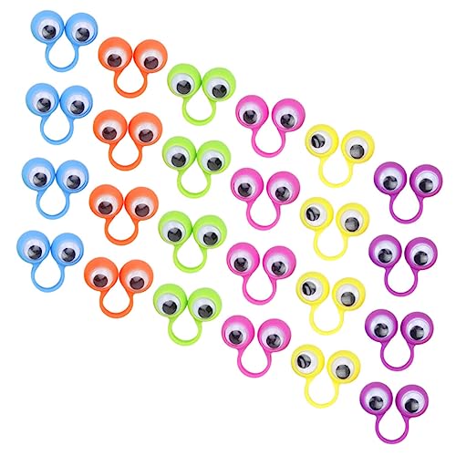 minkissy 24 Stück Teiliges Bunte Augenringe aus Lustige Fingerpuppen Augapfel Design Fördert Kreativität Kommunikation und Fantasie als Partyspielzeug und von minkissy