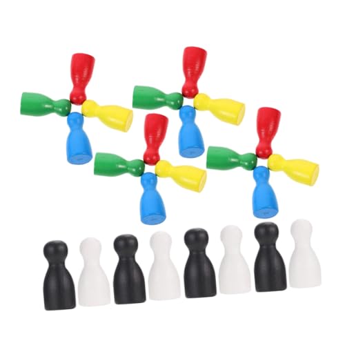 minkissy 24 Stück Teiliges Bunte Kleine Holzspielsteine für Brettspiele Vielseitige Spielfiguren Zubehör Leicht Kompakt für Schach Lernspiele und Kreative Bastelprojekte von minkissy