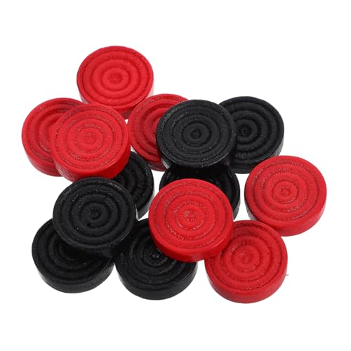 minkissy 24 Stück Teiliges Holzspielsteine für Brettspiele Glatt Polierte Leichte Ersatzteile für Dame und Schach Rote und Schwarze Spielfiguren als Spielzubehör und Lernhilfen von minkissy