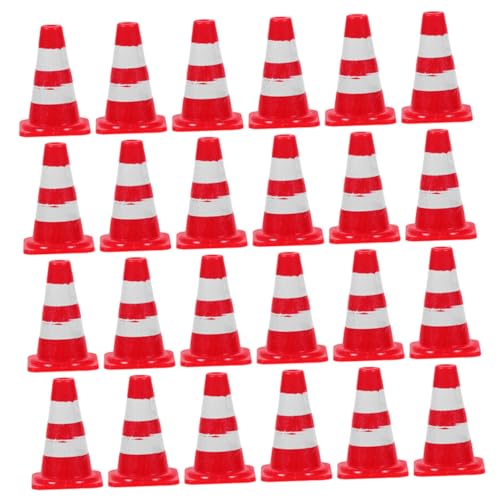 minkissy 24 Stück Teiliges Miniatur Verkehrskegel Realistische Verkehrszeichen Bunte Sandtisch Dekoration Spielerische Verkehrserziehung für Geeignet für Modellbau und Lernspiele von minkissy