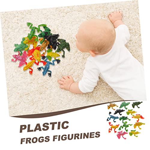 minkissy 24 Stück Teiliges Realistische Froschmodelle Kleine Simulation Frösche Figuren für Kinderspielzeug und Tischdekoration Lebensechte Froschornamente für Kreatives Lernen und Foto von minkissy