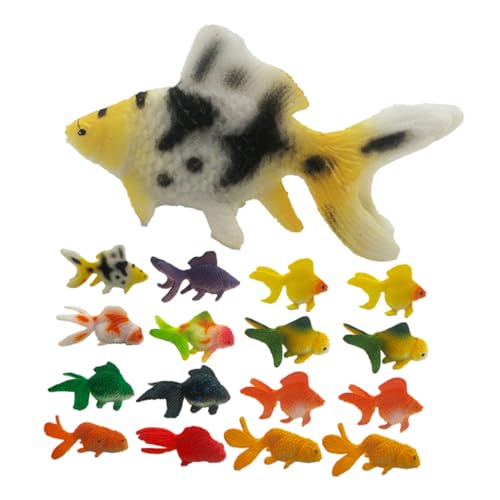 minkissy 24 Stück Teiliges Realistischer PVC Goldfischmodelle Detailgetreue Mini Fische zur Aquarium und Meereslebewesen Dekoration Kleine Lebensnahe Fischfiguren von minkissy