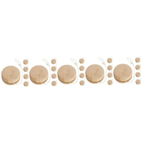 minkissy 25 Stck. Teiliges Holz Yo Yo Glatte Oberfläche Unisex Fördert Fingerfertigkeit und Soziale Interaktion für Anfänger von minkissy