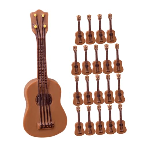 minkissy 25 Stück Miniatur Gitarren Kreative Puppenhaus Dekoration Detailreiche Simulation Robuste Resin Materialien für Regale und Ausstellungen von minkissy