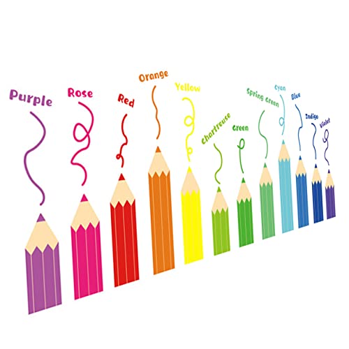 minkissy 2Blätter Buntes Bleistift Muster Wandaufkleber für Kinderzimmer Selbstklebende Wanddekoration für Kindergarten und Spielzimmer von minkissy