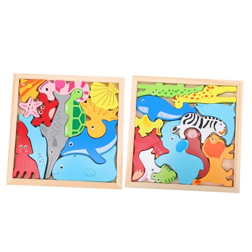 minkissy 2Sätze Holz Puzzle für Stapelbare Tierspielzeuge mit Cartoon Motiven Fördert Motorische Fähigkeiten und Konzentration für Kreative Lernspiele minkissy 2Sätze Holz Puzzle für Stapelbare Tierspielzeuge mit Cartoon Motiven Fördert Motorische Fähigkeiten und Konzentration für Kreative Lernspiele von minkissy