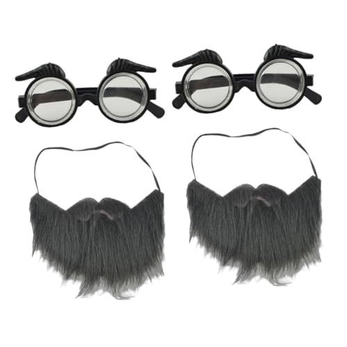 minkissy 2Sätze Kostüm Accessoires mit Schnurrbart und Brille Lustige Verkleidung für Karneval Halloween und Partys Foto Requisiten für Erwachsene von minkissy