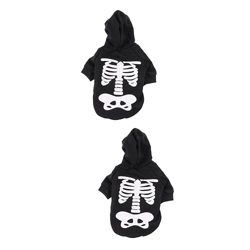 minkissy 2St Halloween-Kostüme für Haustiere Kätzchen-Kleidung Hundepullover Hoodies für Jungen Kapuzenpullover für Jungen schönes Hunde-Cosplay-Kostüm Skelett-Hundekleidung Hündchen Geist von minkissy