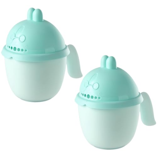 minkissy 2Stücke Badbecher mit Cartoon Design Ergonomische Shampoo Spülbecher für Sicheres Haarwaschen und Badevergnügen für Kleinkinder Grün von minkissy