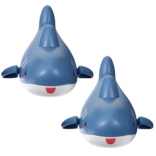 minkissy 2Stücke Badewannenspielzeug Adorable Shark Form Schwimmendes Uhrwerkspielzeug für Badespaß Sicheres und Glattes Design für Jungen und Mädchen Ab Jahr von minkissy