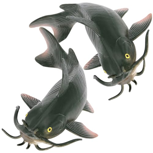 minkissy 2Stücke Imitierte Wels Spielzeuge Realistisches Fischmodell für Lernspielzeug zur des Tierwissens und Kreative Deko für Kinderzimmer von minkissy