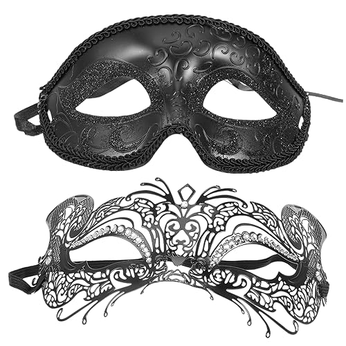 minkissy 2Stücke Maskerade Maske Für Frauen Exquisite Eisenmaske Für Halloween Kostümpartys Themenveranstaltungen Leicht Tragbar von minkissy