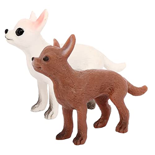 minkissy 2Stücke Miniatur Chihuahua Figuren Realistische Hundemodelle aus Hochwertigem Material Dekoration für Hundeliebhaber von minkissy