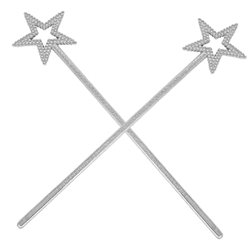 minkissy 2Stücke Stern Zauberstäbe für Silberne Feen Cosplay Requisiten für Bühnenaufführungen Geburtstagsgeschenke und Halloween Partys von minkissy