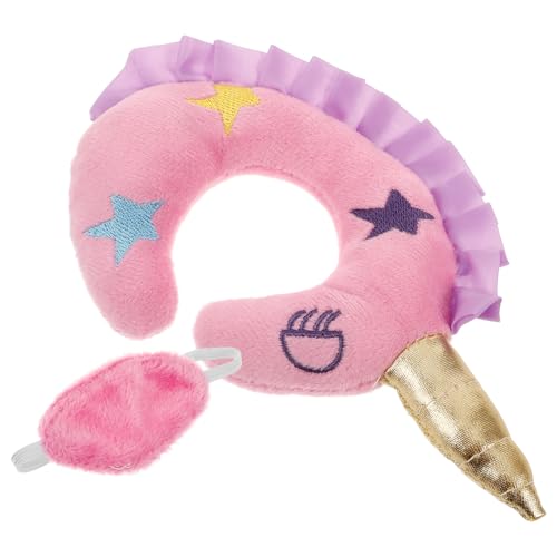 minkissy 2Stücke Teiliges Puppenzubehör für Puppen U Förmiges Einhorn Nackenkissen und Augenmaske Reise Accessoire für Kreative Rollenspiele und Puppenliebhaber von minkissy