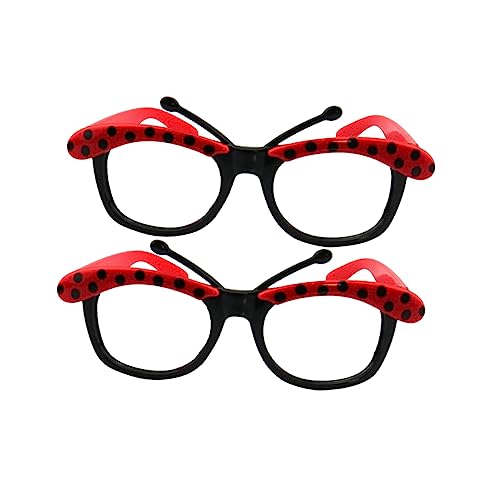 minkissy 3 Paare Halloween-brille Marienkäfer-kostüm Leichte Brille Damen Kostüm Lustige Festivalbrille Rot von minkissy