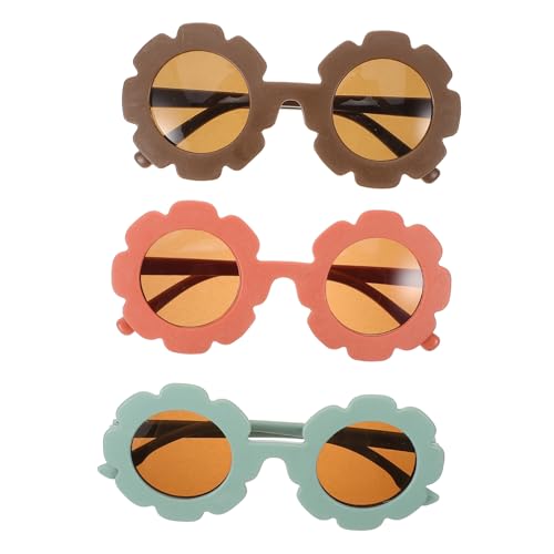 minkissy 3 Paare Lichtbrille Runden Babys Tapsen Mädchen Kleinkind Multipack Blumengläser Blumen- Geformt Schnapsgläser Kinderbrille Stk von minkissy